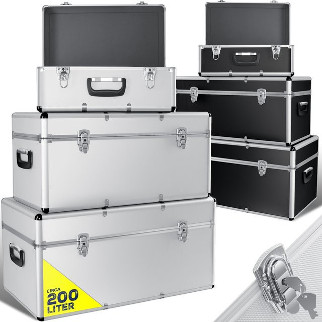 Masko 3er Set Aluminium Transportboxen in Silber als Werkzeugkiste und Lagerbox - Bild 1