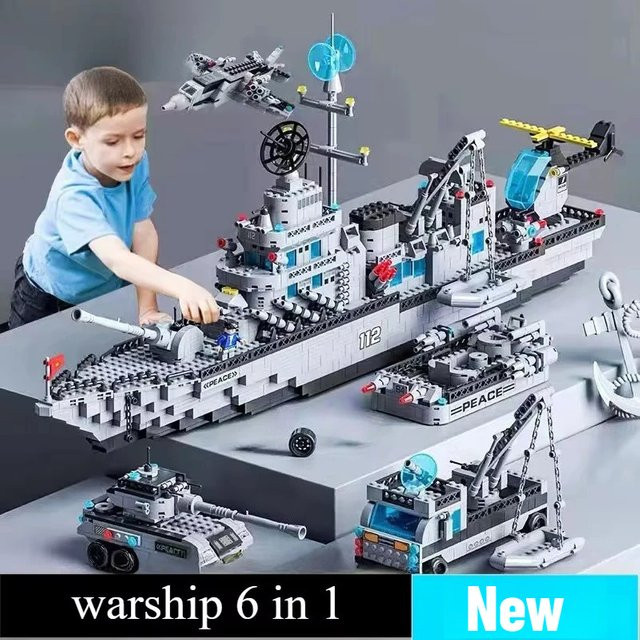 BANGSHE Marine Kriegsschiff Armee Schiff Modell, Bausteine Spielzeug, 1560 Teile - Bild 1