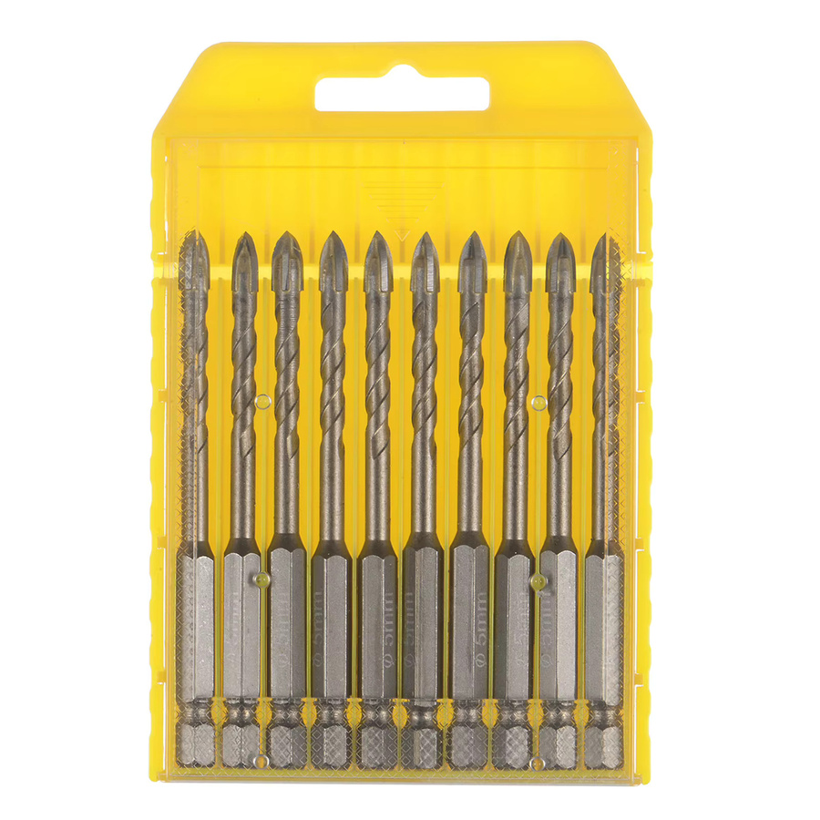 UXCELL Mauerwerkbohrer Set aus Titan, 10 Stück, Farbe Silber, Durchmesser: 3 mm, 4 mm, 5 mm, 6 mm, 7 mm, 8 mm, mit Sechskantschaft für Beton - Bild 3