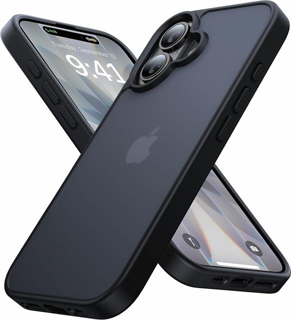 Stoßfeste Handyhülle NYFundas für iPhone 17 bis 12, mattierte und transparente Schutzhülle im Militärstil in Schwarz oder Transparent - Bild 1