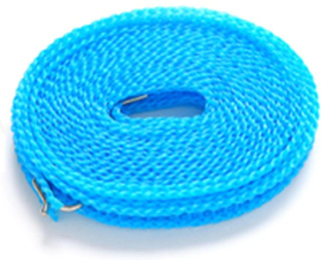 CosyHome Wäscheleine aus Nylon in Blau, 8 Meter, winddicht und stabil für stanzfreie Installation - Bild 1