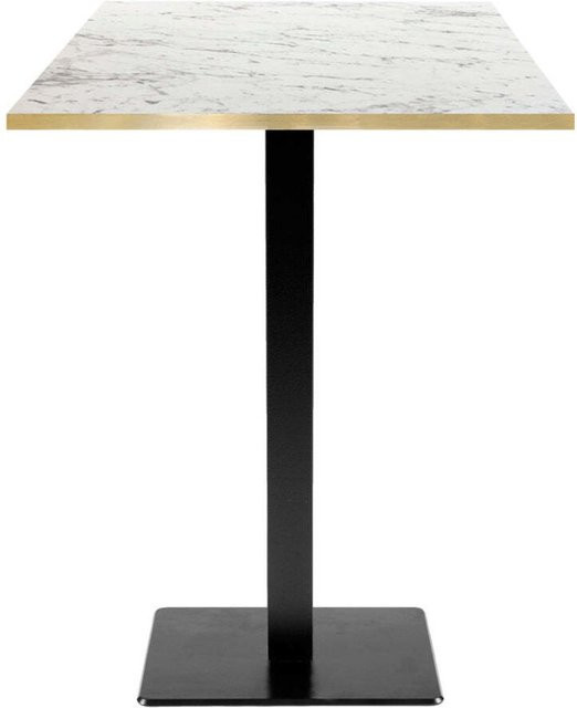 RestooTab Stehtisch Milan quadratisch mit weiß marmorierter Platte und schwarzem Gestell, B/T/H: 60 x 60 x 113 cm - Bild 1