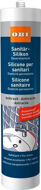 OBI Sanitär-Silikon Anthrazit, schimmelresistent, 310 ml - Bild 1