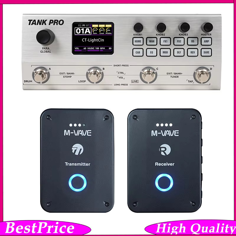 M-VAVE TANK Pro E-Gitarrenpedal mit 90 Amp- und Cab-Modellen, über 300 Effekten, 120 Presets, 150s Looper, Drums und XLR-Aufnahmefunktion - Bild 2