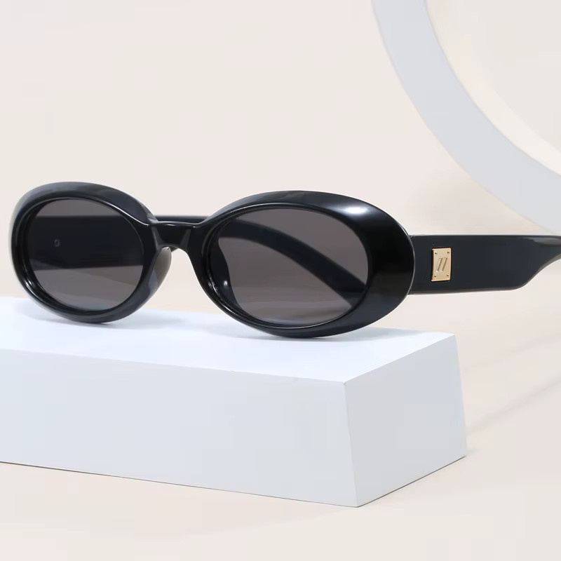 Sumory Sonnenbrille Oval, Vollrand, Schwarz, Unisex, Kunststoff - Bild 2
