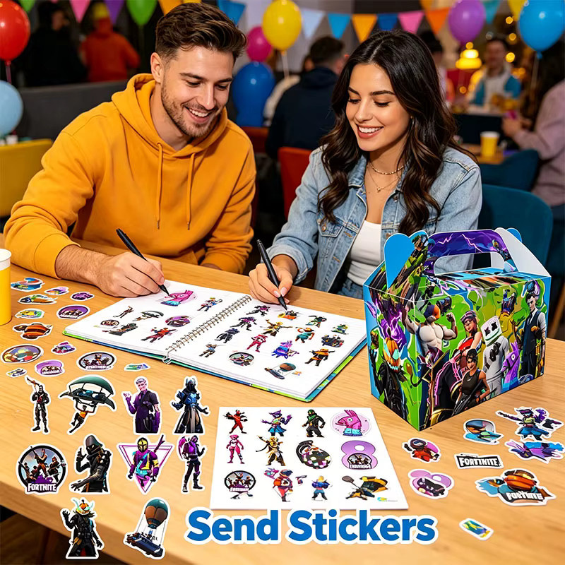 Fortnite Thema Papierboxen und Aufkleber-Set in Mehrfarbig für Geburtstagsparty und Geschenke zur Aufbewahrung von Snacks und Süßigkeiten - Bild 3