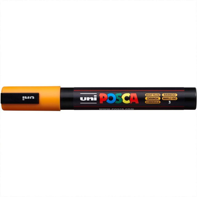 uni POSCA-Marker PC-5M Permanentmarker mit Pigmentfarbe in Sonnengelb, Strichbreite 1,8-2,5 mm - Bild 1