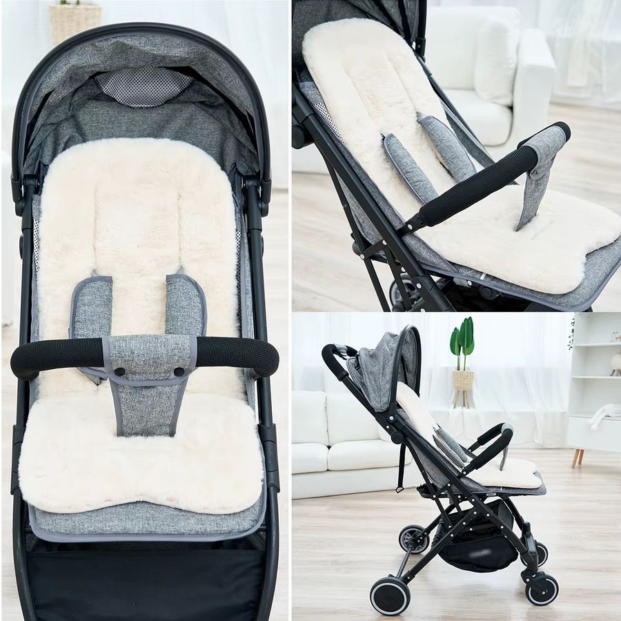 Komfortables Winter-Sitzkissen für Kinderwagen als weiche Sitzauflage in Schwarz und Weiß - Bild 2