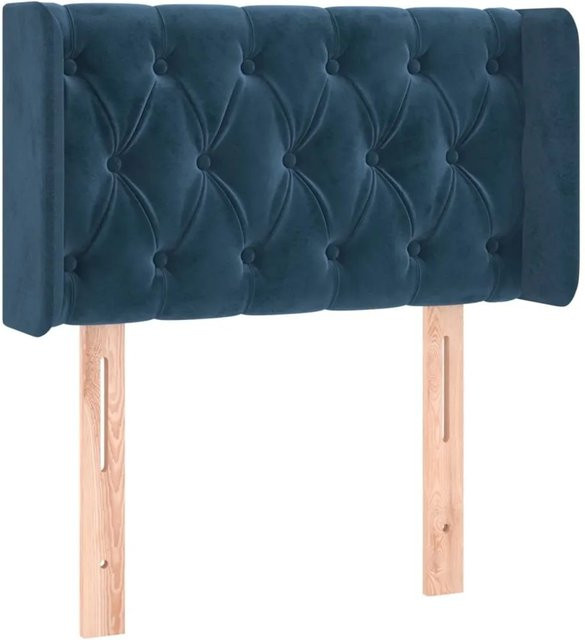 vidaXL LED Kopfteil aus Samt in Dunkelblau mit USB-Ladeport und integrierter Beleuchtung, B/T/H: 83 x 16 x 78/88 cm - Bild 1