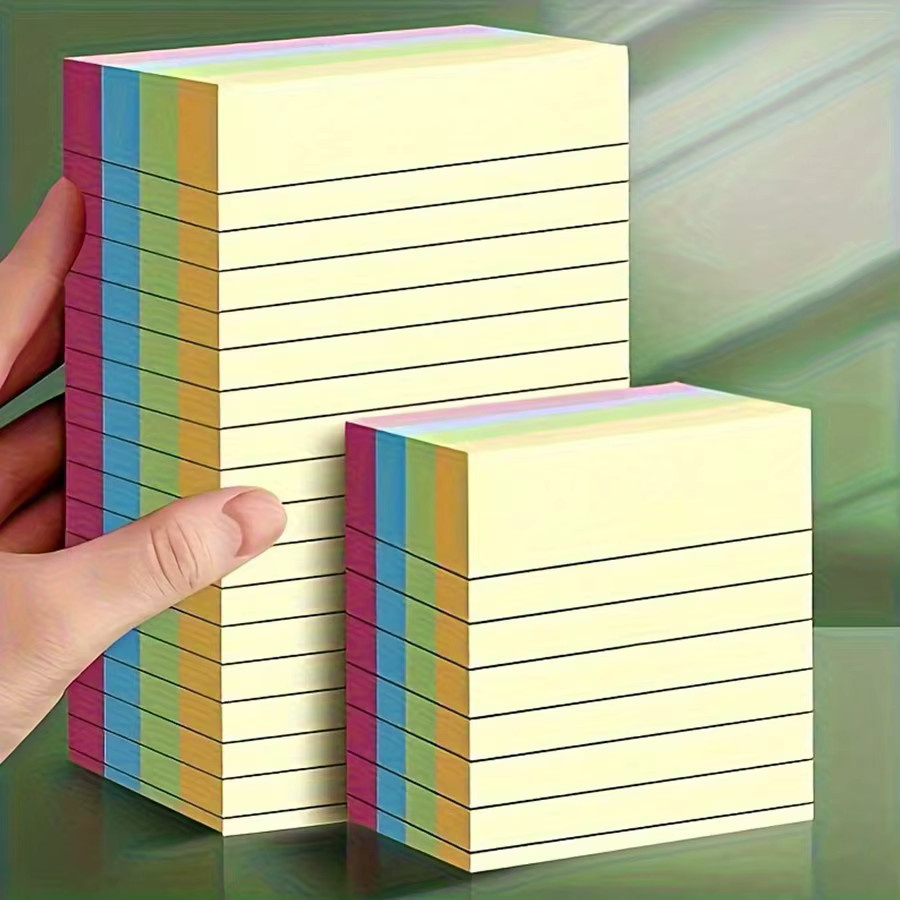 Pastell Haftnotizen Set mit horizontaler Linie, Mehrfarbig, 100 oder 200 Stück, Ästhetische Notizblöcke für Schule und Büro - Bild 2