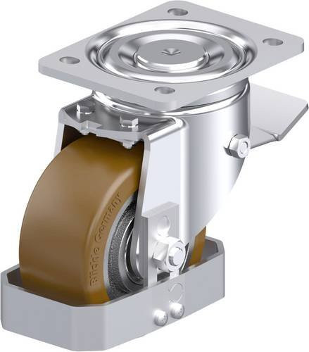 Blickle Stahlblech-Lenkrolle LH-GB 128K-ST-FS in Silber mit 125 mm Rad-Durchmesser und 850 kg Tragfähigkeit - Bild 1