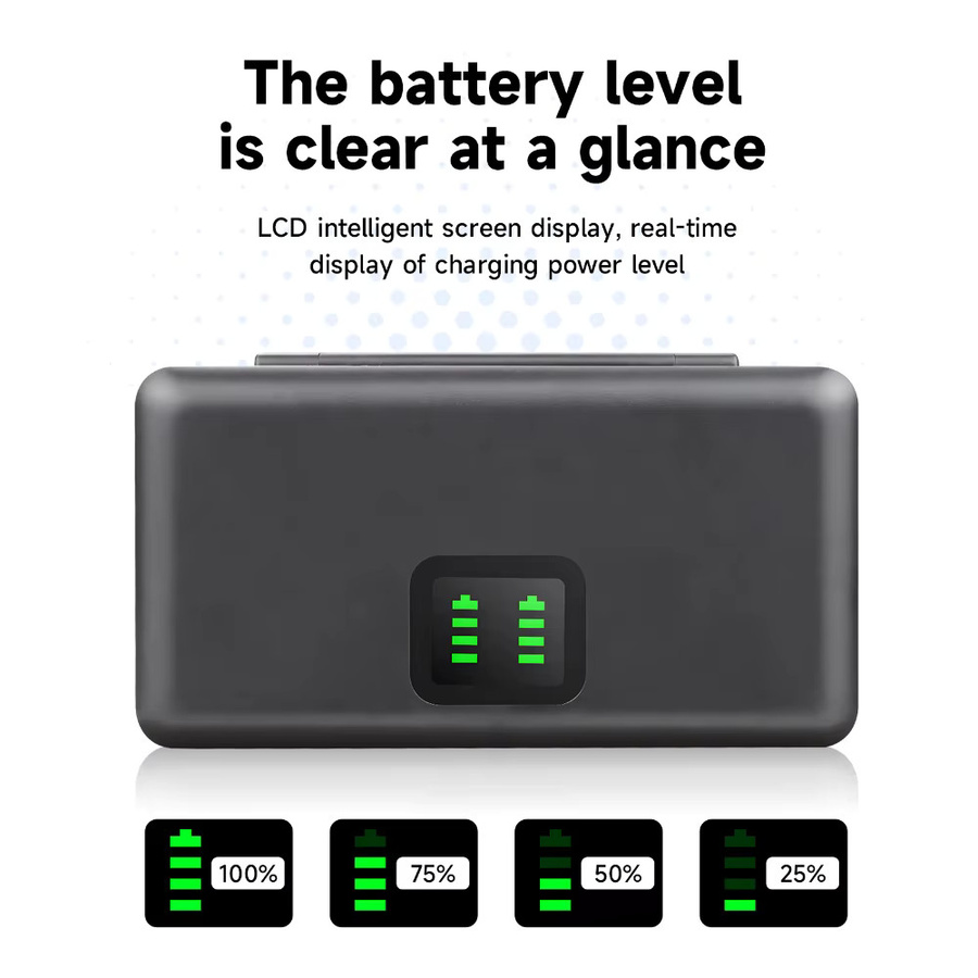 DJI Akku und Schnellladegerät Set für Osmo Action 4 5 Pro und Action 6 Kamera, 2250 mAh, Schwarz - Bild 5