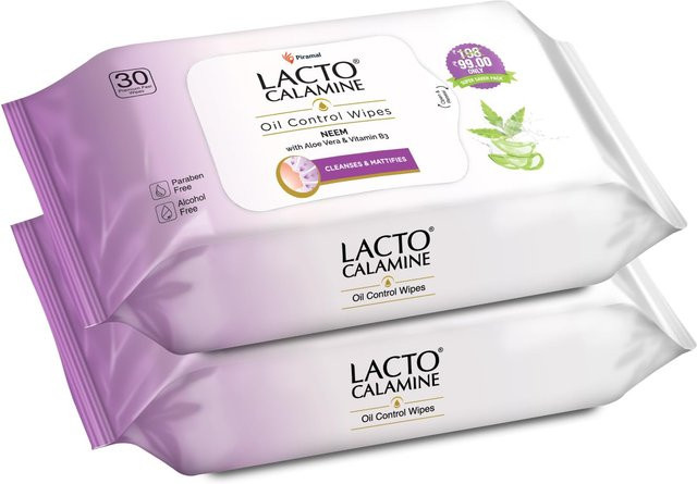 Lacto Calamine Gesichtsfeuchttücher, 2er-Pack, mit Niacinamid und Aloe Vera, Unisex - Bild 1