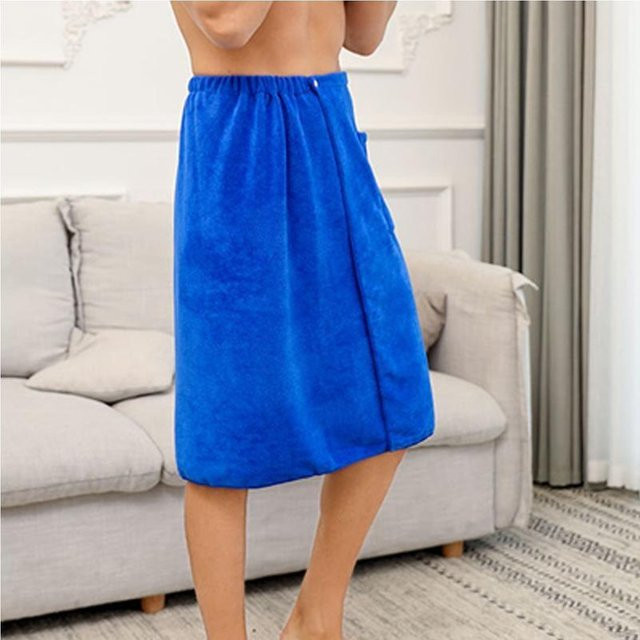 Wickelhandtuch für Herren aus Mikrofaser in Blau, B/H: 70 x 140 cm - Bild 1