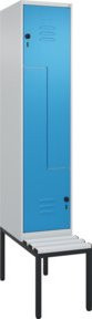 C+P Z-Spind Classic PLUS Sitzbank mit 2 Fächern und Sicherheits-Drehriegel, Kunststoff-Sitzfläche, B/T/H: 212,0 x 40,0 x 81,5 cm - Bild 1
