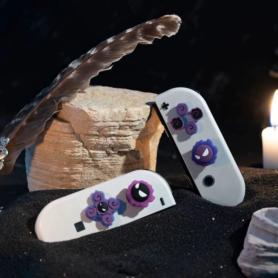 Caysolle Purple Devil Silikon Skin Set für Nintendo Switch und Joy-Con mit D-Pad, ABXY-Buttons und Thumb Stick Grip Caps in Lila - Bild 4