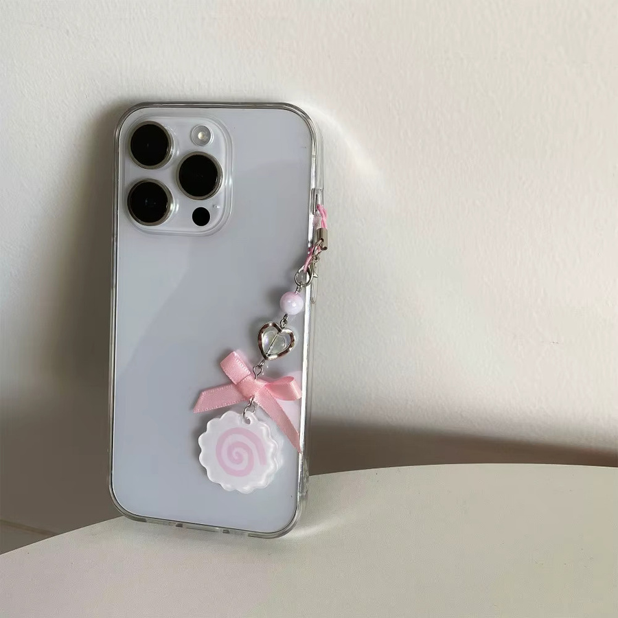 Y2K Handy Lanyard mit Herz- und Fisch-Motiv für iPhone, kurzes Telefon-Hängeseil in Weiß oder Pink - Bild 3