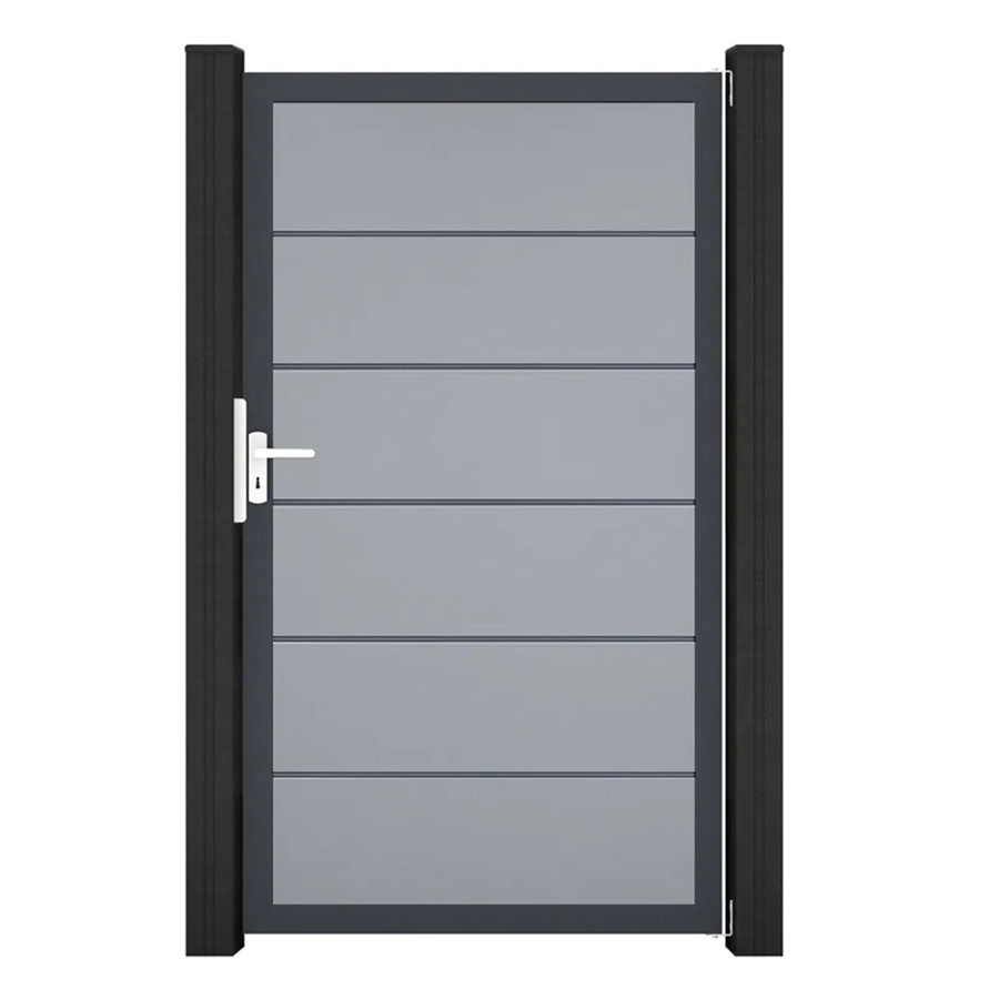 GroJa Tor 1-flg. Basicline Premium Silbergrau B: 100 cm, H: 180 cm - Bild 2