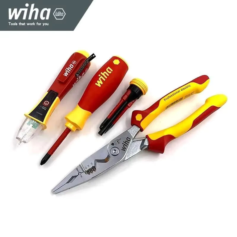 Wiha Multi-Elektriker-Isolierwerkzeug-Set 90028C in Multicolor mit Werkzeugtasche, Schraubendrehern, Abisolierzange, elektrischem Stift, Maßband und Wasserwaage - Bild 3