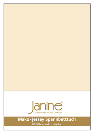Janine Mako Jersey Spannbetttuch Bettlaken aus Baumwolle, Farbe: Beige, B/T: 90 x 190 cm