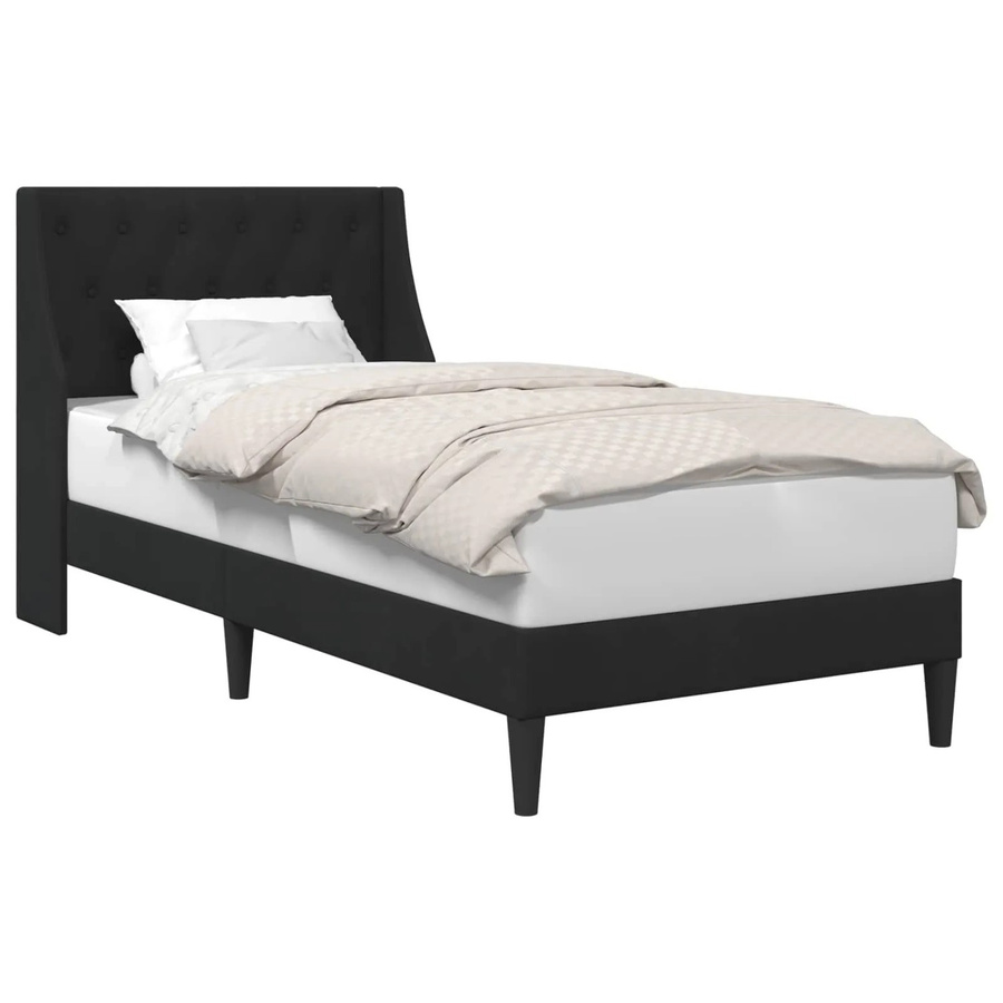 vidaXL Bettrahmen mit Kopfteil aus Samt in Schwarz, B/T/H: 80 x 200 cm - Bild 2