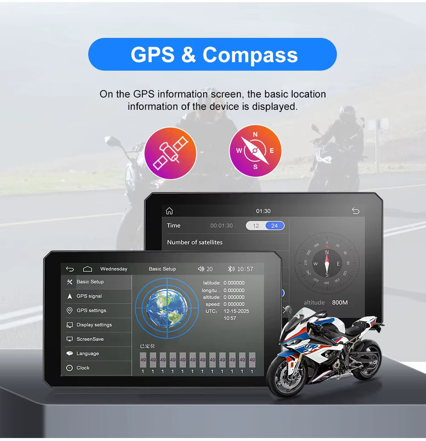 B7pro Tragbarer 7-Zoll Motorrad Navigator mit CarPlay und Android Auto in Schwarz für BMW XR M1000 R1200GS R1250GS S1000XR R1300GS - Bild 6