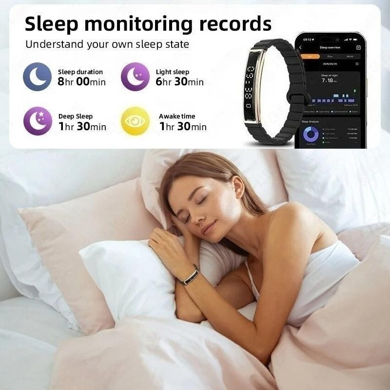 SACOSDING Smart Armband Fitness Tracker mit Herzfrequenzmessung, Schlaftracker und SpO2-Messung, Bluetooth, Unisex, Schwarz/Silber - Bild 2