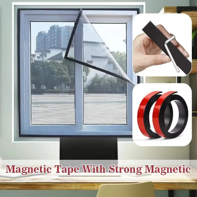 Selbstklebendes Magnet-Gummiband in Schwarz für Fliegengitter und Moskitonetze - Bild 4