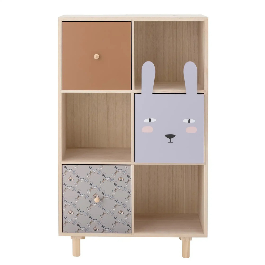 Bloomingville Mini Calle Bücherregal aus Paulowniaholz in Multicolor, B/T/H: 89,5 x 28,0 x 55,0 cm - Bild 1