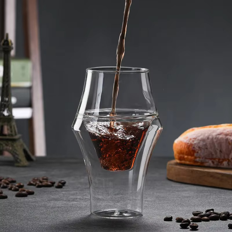 Doppelschicht Glas Espresso Tasse und Kaffeebecher transparent mit 100 ml, 250 ml oder 300 ml Füllmenge - Bild 2