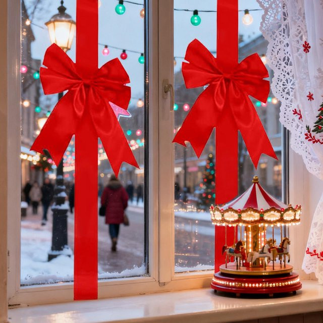Wiederverwendbare Weihnachtsbänder und Schleifen in Rot und Grün aus Textil für deine Feiertagsdekoration - Bild 1