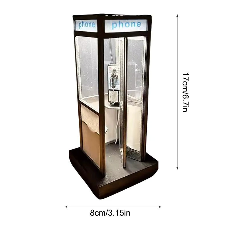 JETTING Retro-Vintage Telefonzellen-Tischlampe mit warmweißem integriertem LED-Licht - Bild 6