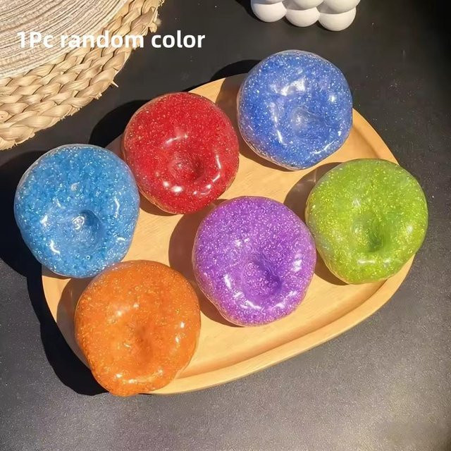 Squishy Fidget Spielzeug, Bunter Stressabbau Geräuschball, Vakuum Formbare Quetschspielzeug, Gray - Bild 1