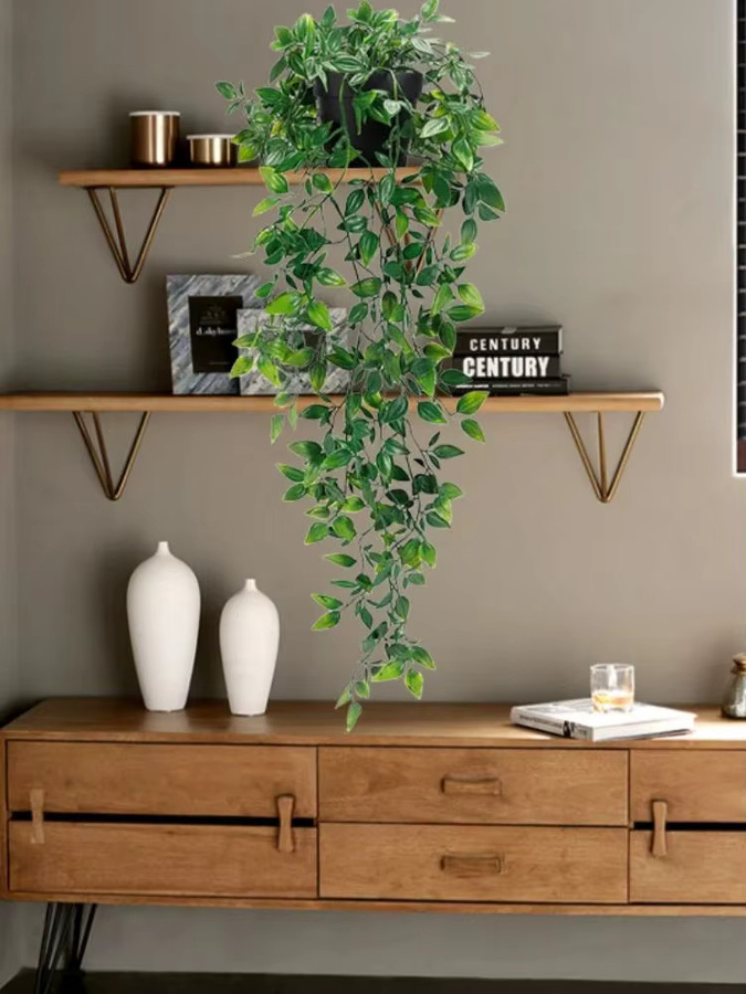 JESOKIN Künstlicher Pflanzen-Wandbehang in Grün mit floralem Design zur Dekoration - Bild 1