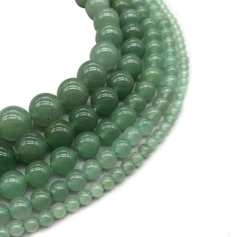 Perlen Naturstein, grüner Aventurin, rund, 38,1 cm, 4-12 mm - Bild 5