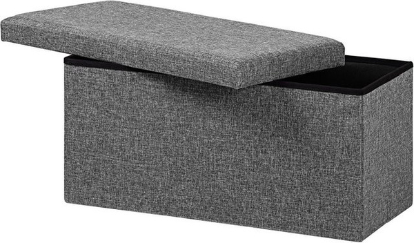 Casaria Sitzbank für den Garten in Dunkelgrau, faltbar, B/T/H: 80 x 40 x 40 cm