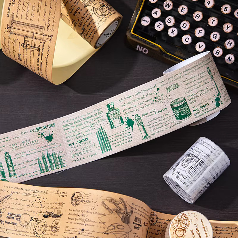 Mr. Paper Retro-Text-Symbolband Navigator mit Manuskriptfragmenten für deine Dekoration, 1 Rolle - Bild 4