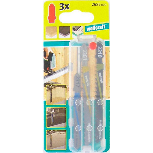 Wolfcraft Sägeblatt-Set für Stichsägen aus Schnellarbeitsstahl und Kohlenstoffstahl zur Bearbeitung von Holz, Kunststoff und Metall, Mehrfarbig - Bild 2