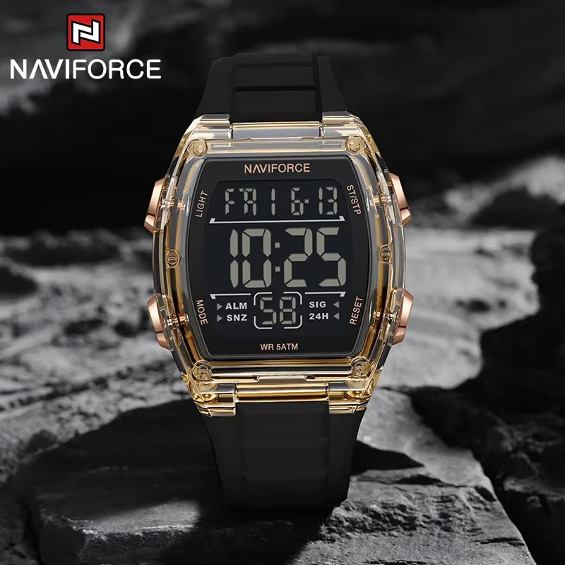 NAVIFORCE Digitaluhr, Herren, Kunststoff, Edelstahl, Schwarz, Eckig - Bild 2
