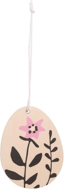 Rico Design Holzhänger Osterei Blume in Rosa, B: 4,6 cm, H: 6,0 cm - Bild 1