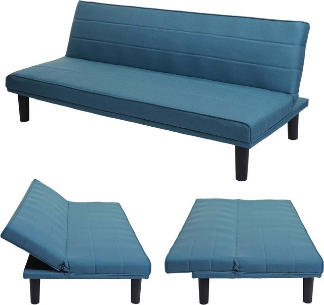 MCW Schlafsofa J17 als Klappsofa und Gästebett in Türkis-Blau mit Schlaffunktion aus Stoff/Textil, Breite: 165 cm - Bild 1