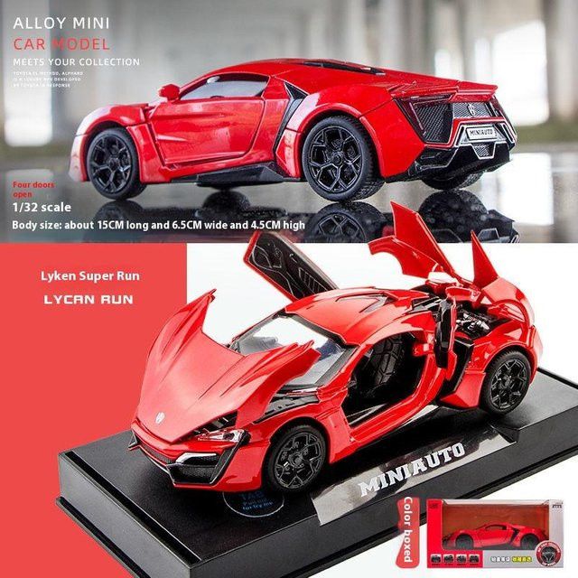 Linyi toy car Lykan Hypersport Super Sportwagen, Modell Fahrzeug, 1:32, Metall, mit Licht und Ton, ab 18 Jahren - Bild 1