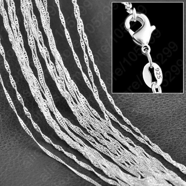JEXXI Halskette 925 Silber, Wasserwellen-Singapur-Kette, Unisex - Bild 1
