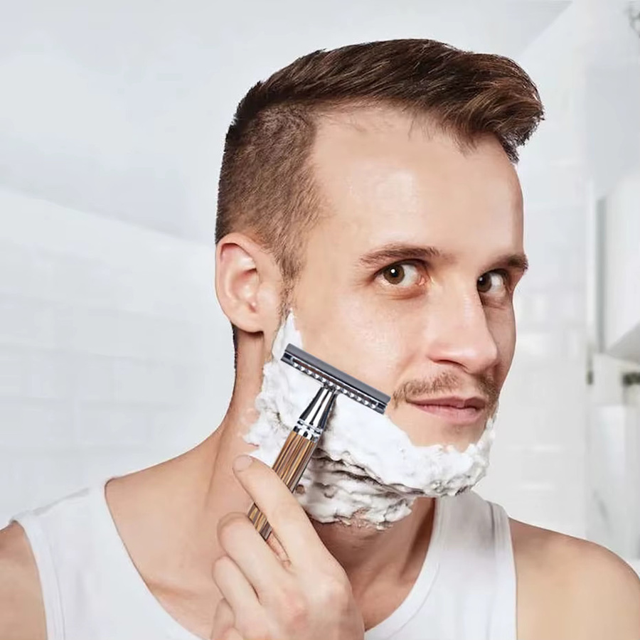 SHAPU Blades Sicherheitsrasierer-Set mit Bambusgriff, Unisex - Bild 2