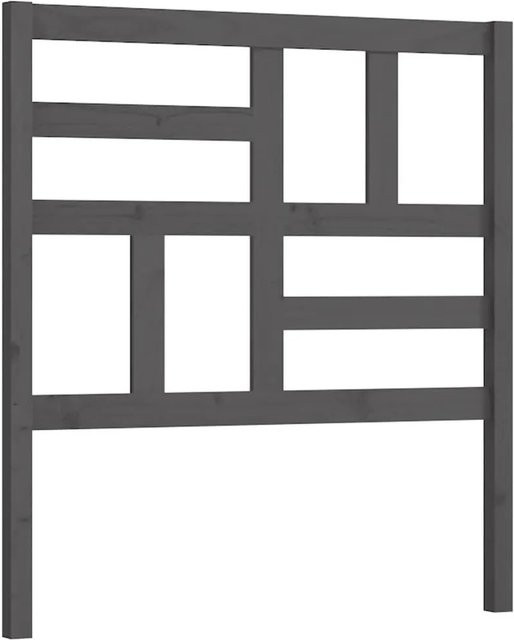 vidaXL Bett-Kopfteil aus Kiefer-Massivholz in Grau, B/T/H: 81 x 4 x 104 cm - Bild 1