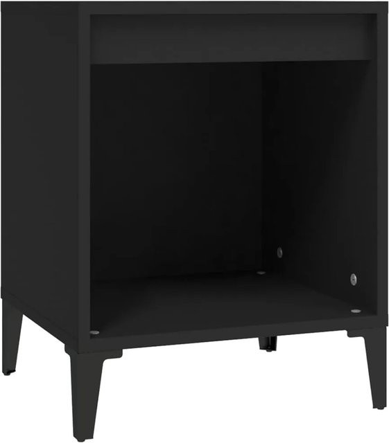 vidaXL Nachttisch Schwarz aus Holzwerkstoff und Metall, B/T/H: 35 x 35 x 50 cm - Bild 1