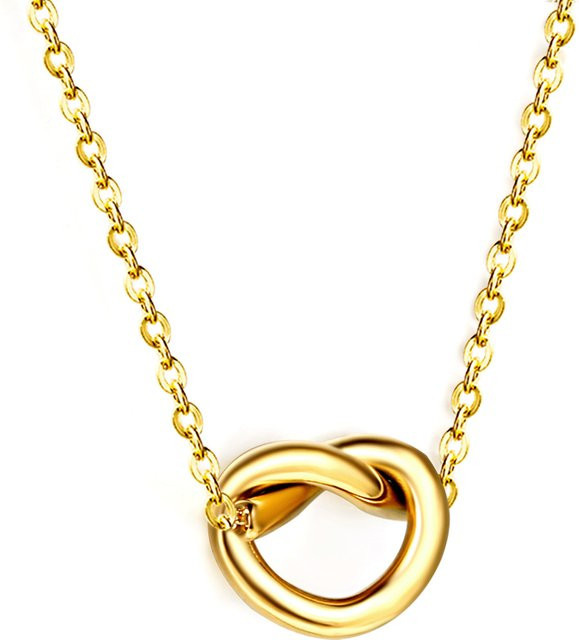 LUXUSTEEL Anhänger-Halskette Edelstahl, Gold, Damen - Bild 1