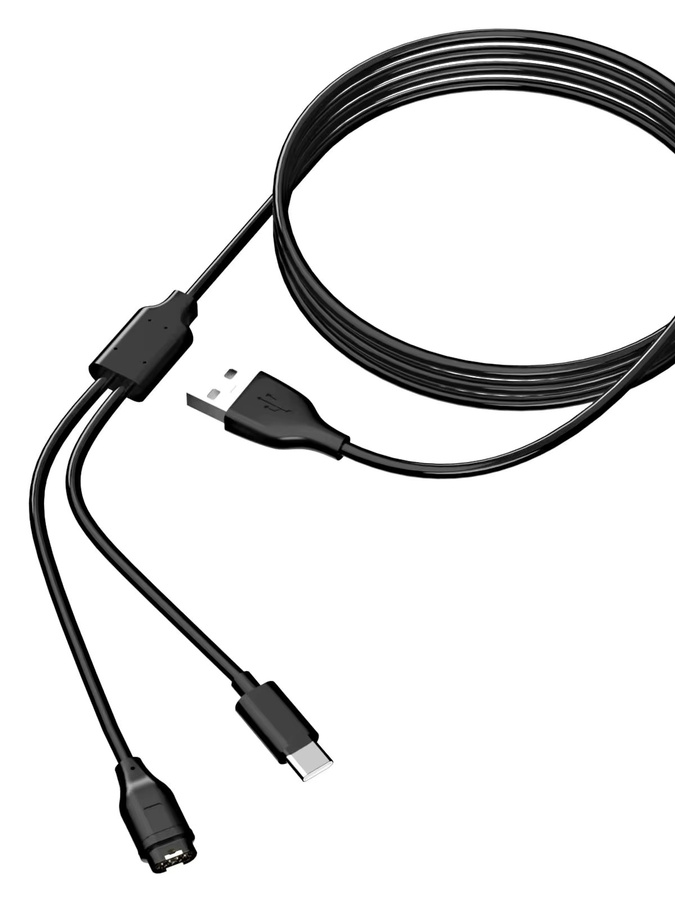 Garmin 2-in-1 USB-A-Ladekabel in Schwarz für Fenix 8/7/6/5/E/S/X/Pro/Plus Uhren, Länge: 100 cm - Bild 5