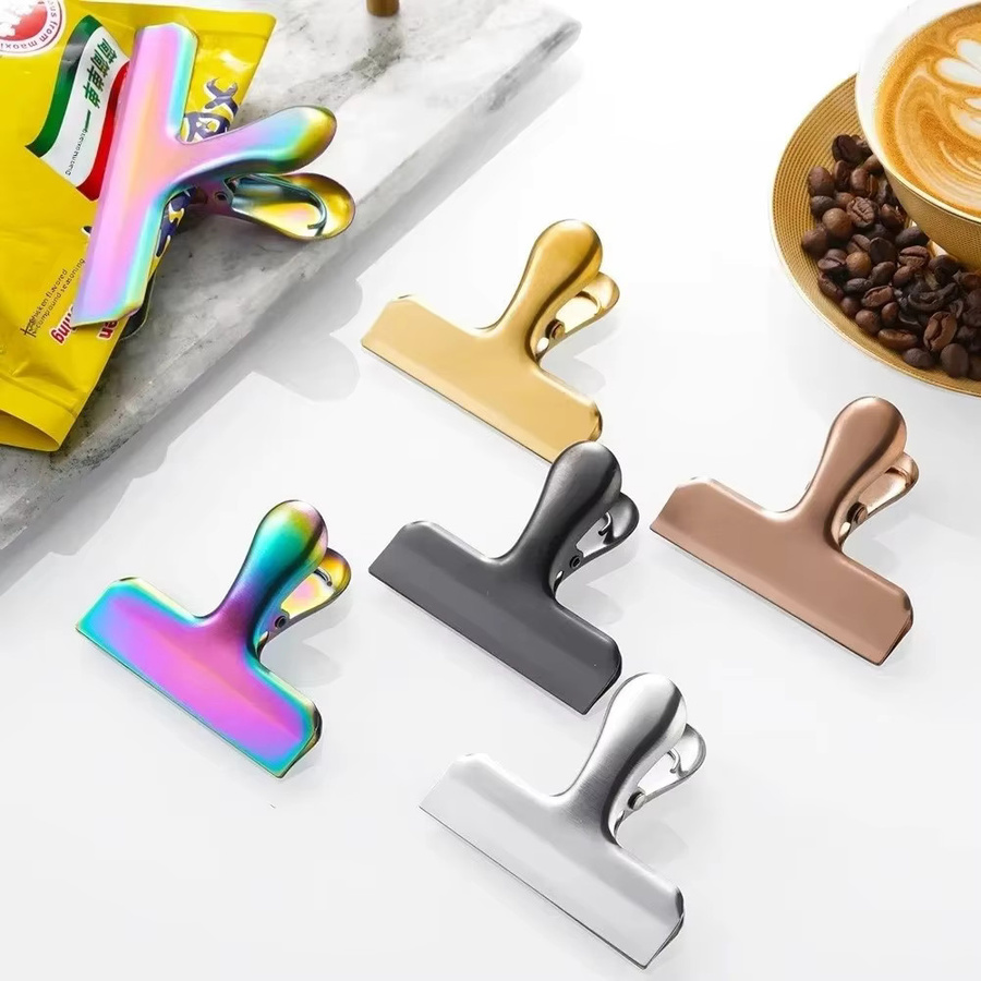 Edelstahl-Dichtungsclip in Silber und Multicolour zur staubdichten Versiegelung von Lebensmitteln und Snacks - Bild 3