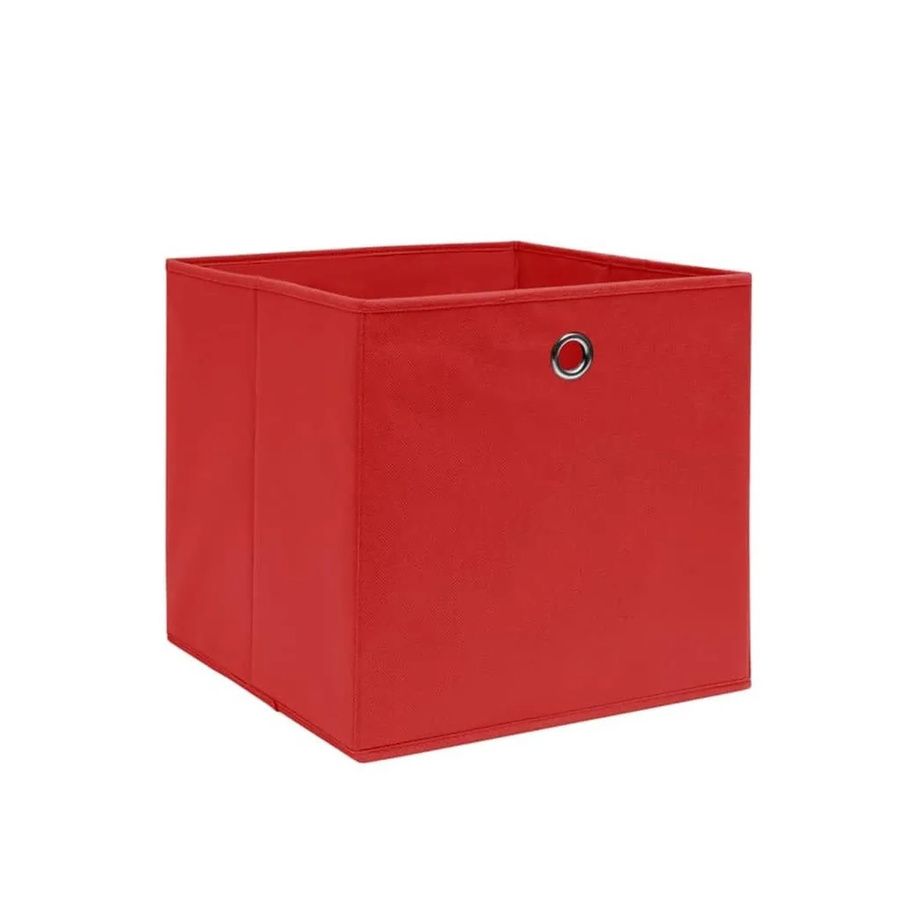 vidaXL Aufbewahrungsboxen aus Vliesstoff, 4er-Set, Rot, B/T/H: 28 x 28 x 28 cm - Bild 2